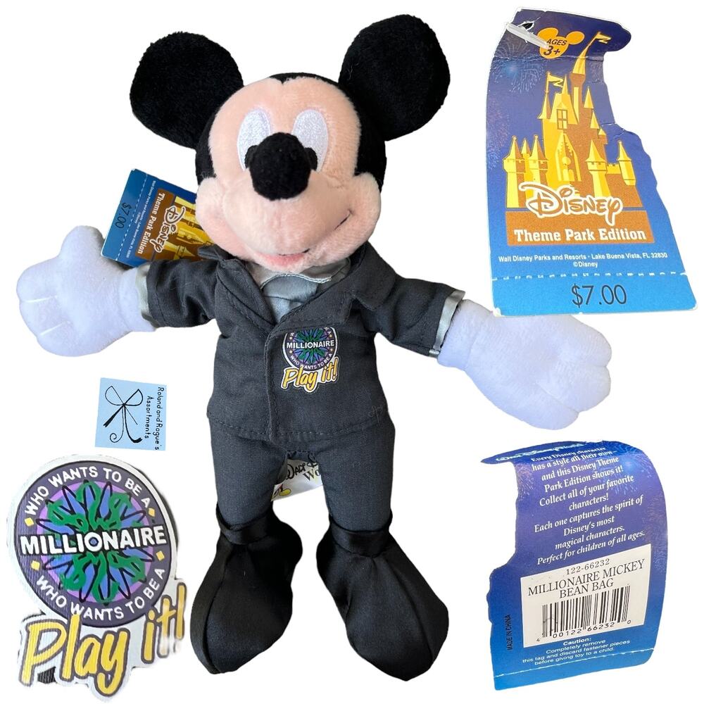 Disney Theme Parks Edition Who Wants to be a Millionaire Mickey Plush